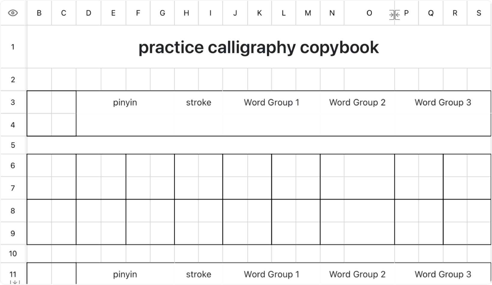 practice calligraphy copybook
